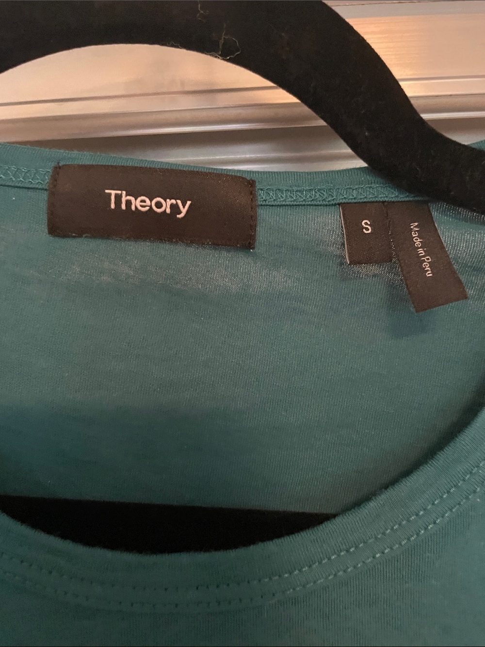 NWOT! Theory Teal Short Sleeve Crewneck Tee Size small - Picture 2 of 3